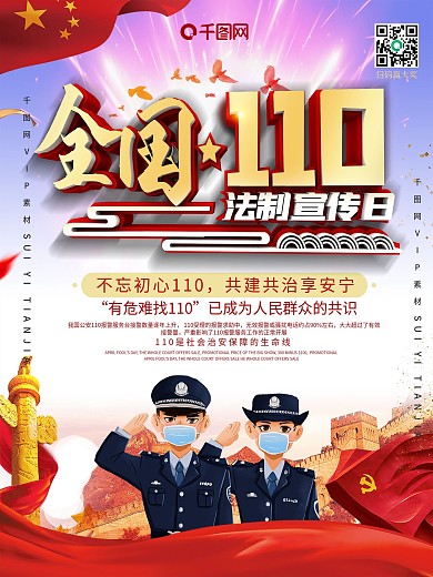 全国110法制宣传日海报