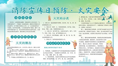 中国消防宣传日预防火灾安全消防安全展板