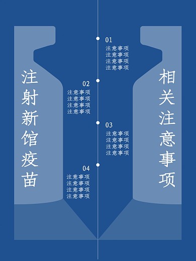 简约蓝白色新冠疫苗海报