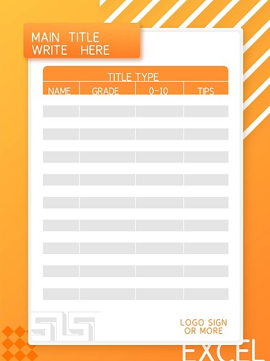 渐变色彩极简风表格