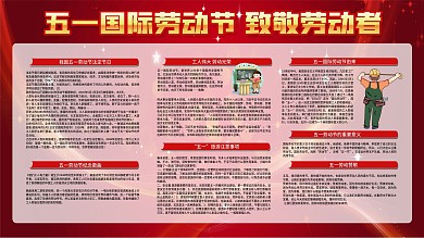 五一劳动节致敬劳动者展板