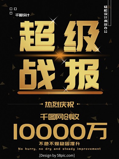 大气黑金超级战报海报