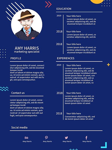 简约欧美英文简历范文模板