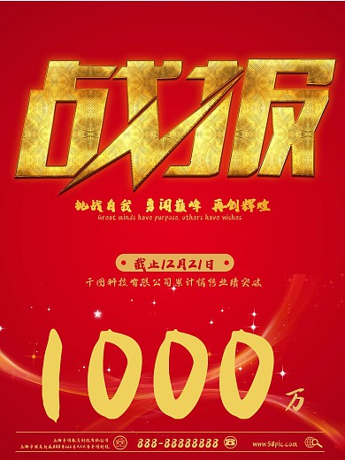 红金大气战报海报