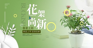 花架绿色小清新轮播banner