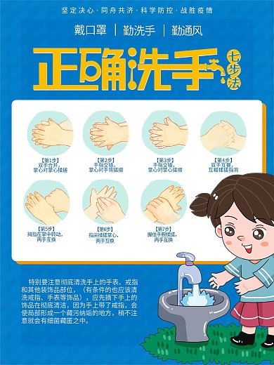 正确洗手7步法海报