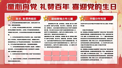 童心向党礼赞百年党的生日展板