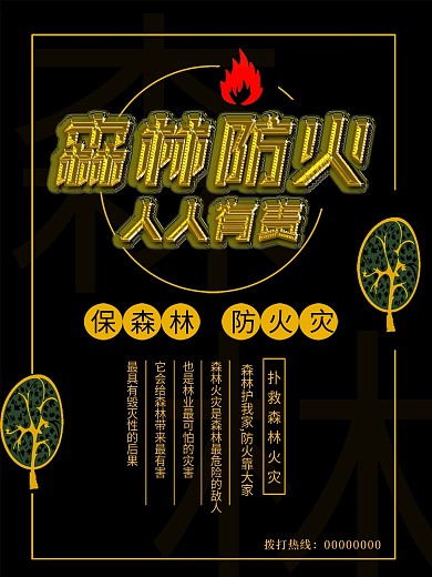 大连森林防火海报