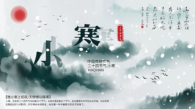 白色简约中国风小寒节气宣传展板