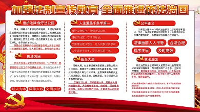 加强法制宣传教育法制宣传内容型展板