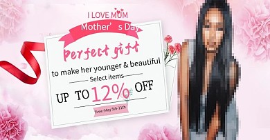 母亲节假发女装海报粉色背景