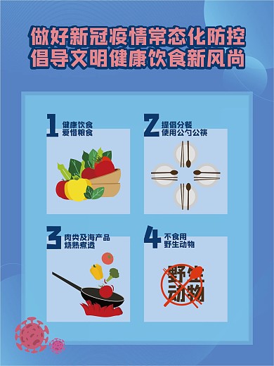 手绘卡通新冠肺炎疫情常态化防控宣传海报