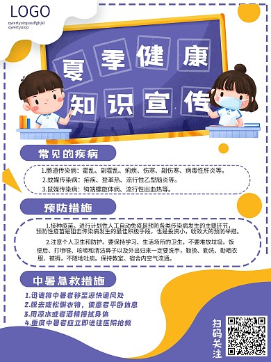 夏季三伏天健康知识宣传科普海报