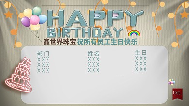 生日快乐宣传海报展板