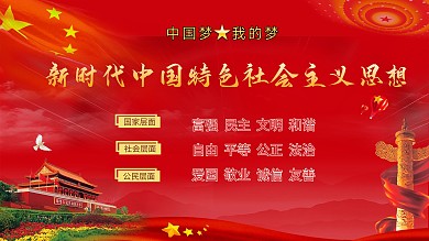 文化宣传新时代社会主义核心价值观建党展板