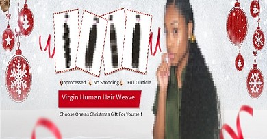 圣诞节白色简约假发女装海报