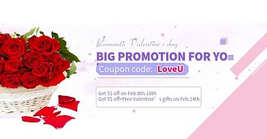 玫瑰花篮粉色情人节海报英语平台专用