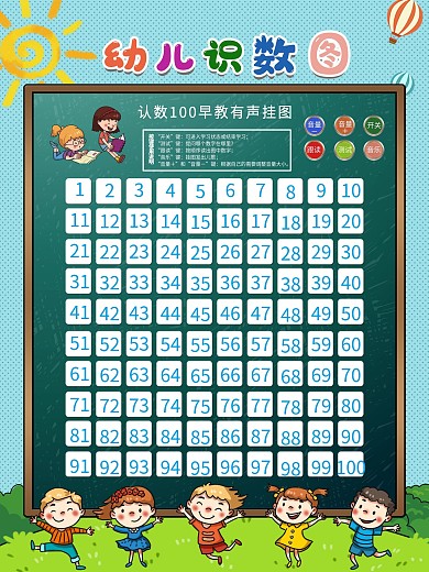 幼儿识数图100有声挂图