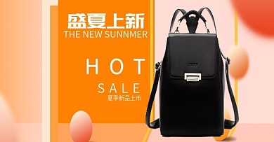 简约清新盛夏新风尚箱包行李箱海报