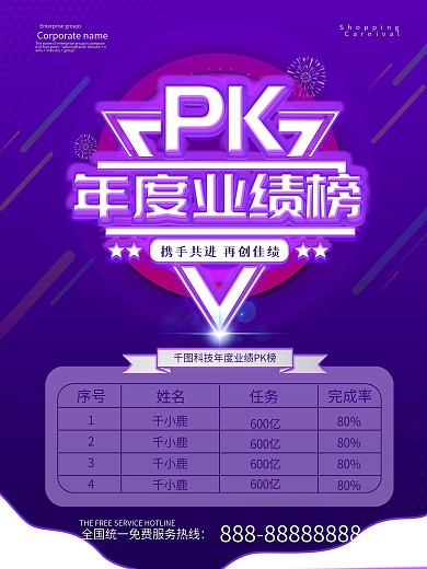 创意简约业绩排行榜海报