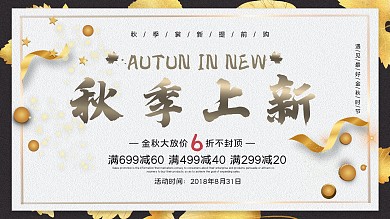 秋季上新金秋大放价展板设计