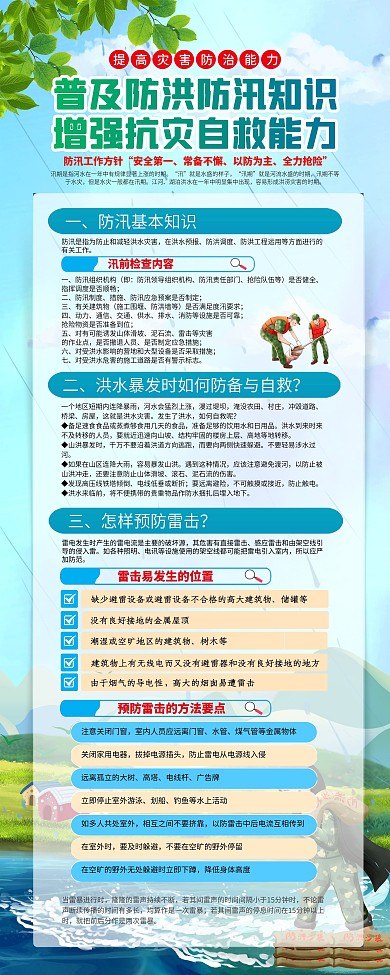 防洪防汛安全教育知识展架