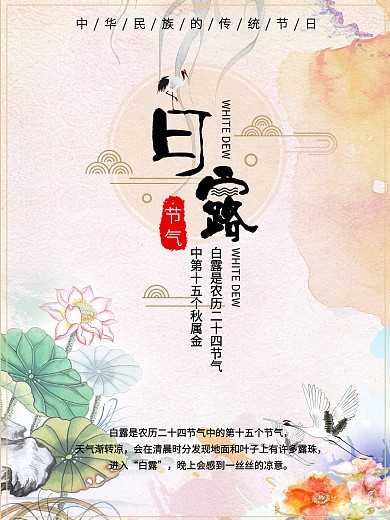 二十四节气白露海报