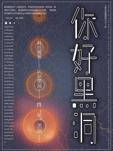 黑色质感科技感宇宙星空你好黑洞海报