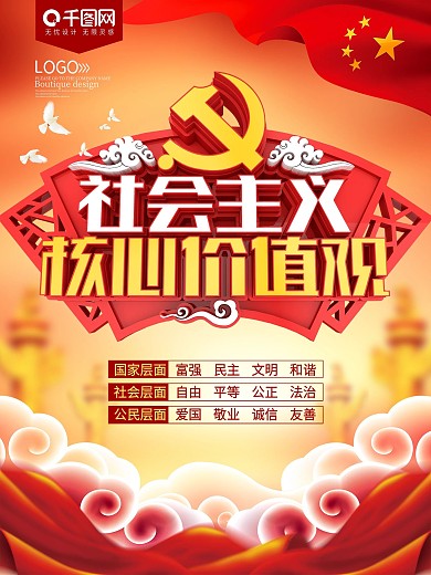 社会主义核心价值观党建海报