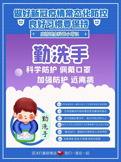 疫情防控海报勤洗手