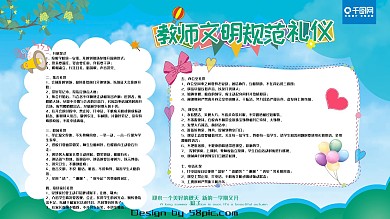 教师文明规范礼仪展板