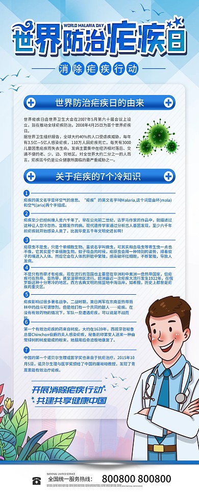 4月25日世界防治疟疾日宣传科普展架