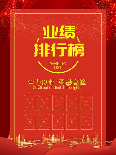 业绩排行榜海报宣传