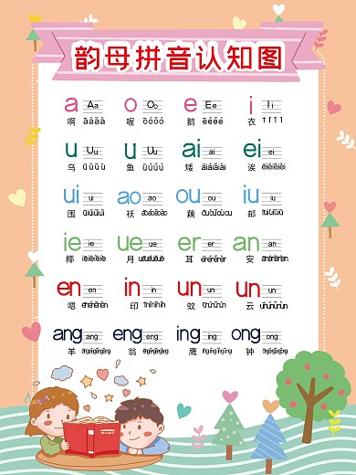 创意合成韵母拼音认知图
