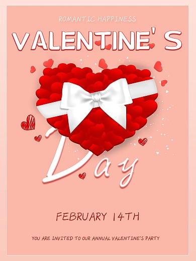 创意情人节英文小清新海报