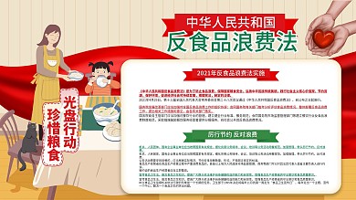 光盘行动反食品浪费法宣传展板