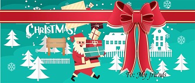 绿色十二月请接收圣诞老人的礼物插图公众号封面