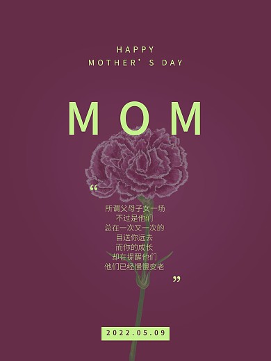 母亲节海报康乃馨