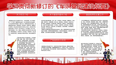 红色军队基层纲要内容型展板