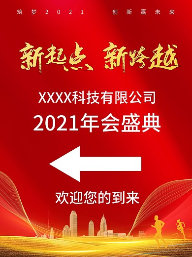 企业年会指引牌海报