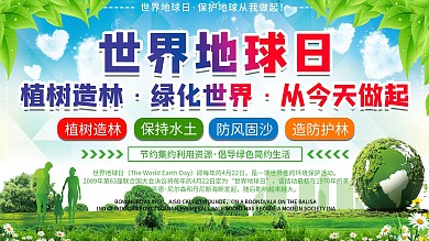 世界地球日公益节日展板