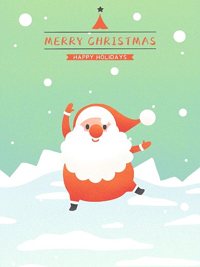 圣诞节圣诞老人节日手绘插画海报