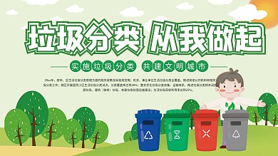 垃圾分类保护环境教育宣传展板