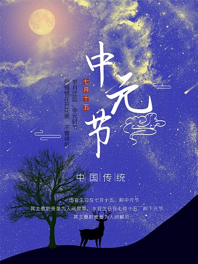 中元节文明祭祀海报