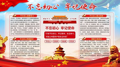 不忘初心牢记使命党建宣传展板