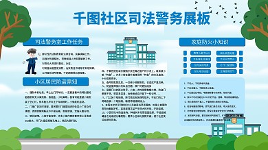 街道办事处社区司法警务板报图片