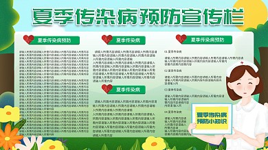 夏季传染病预防宣传栏疾病科普小知识海报