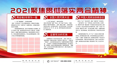 两会精神党建展板