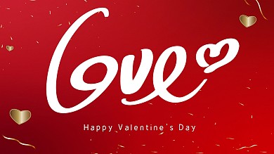 英文情人节情人节快乐英文节日祝福展板