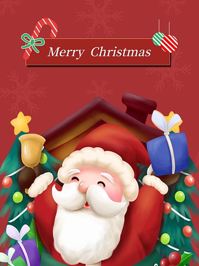 原创手绘卡通圣诞节海报